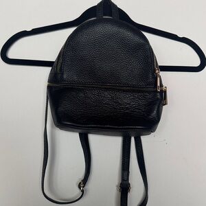 Elegant Black Pebbled Leather Backpack